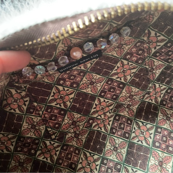 Bonnie Martin calf hair pony hair leather barrel bag 90s Y2K white brown vintage - Picture 7 of 12